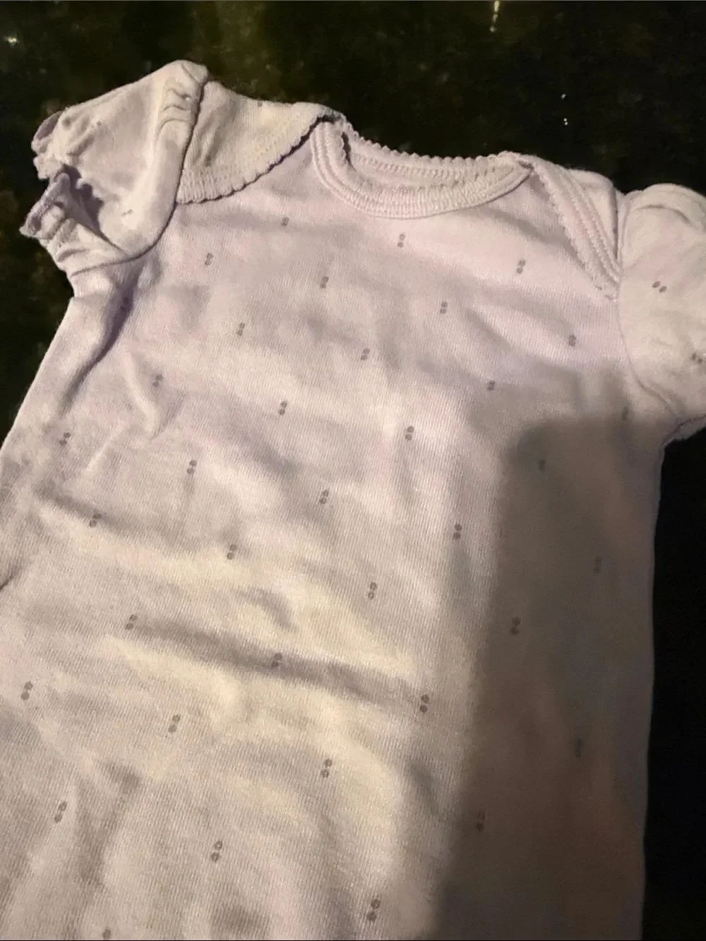 Carter's Lilac Short-Sleeve One-Piece Bodysuit - 3 Month LIKE NEW Ruffle Sleeve